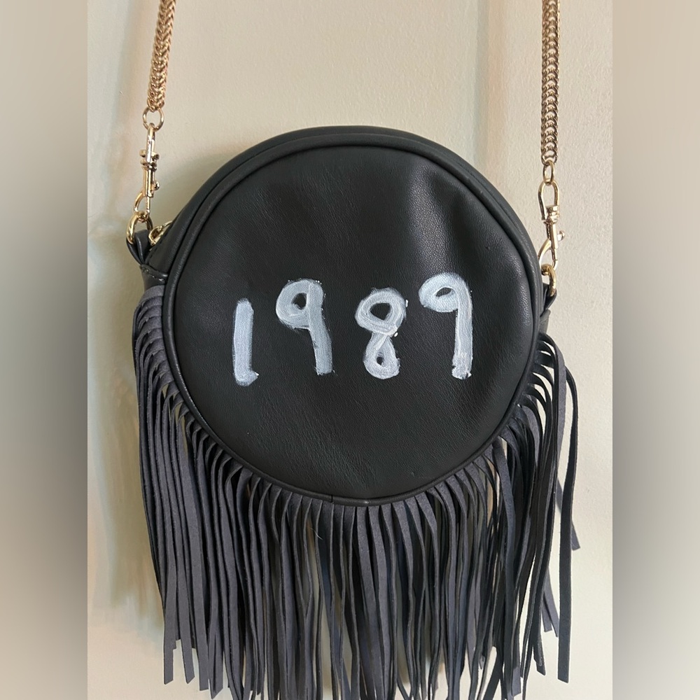1989 Taylor Swift Boutique Black Circle faux leather Bag with Fringe
